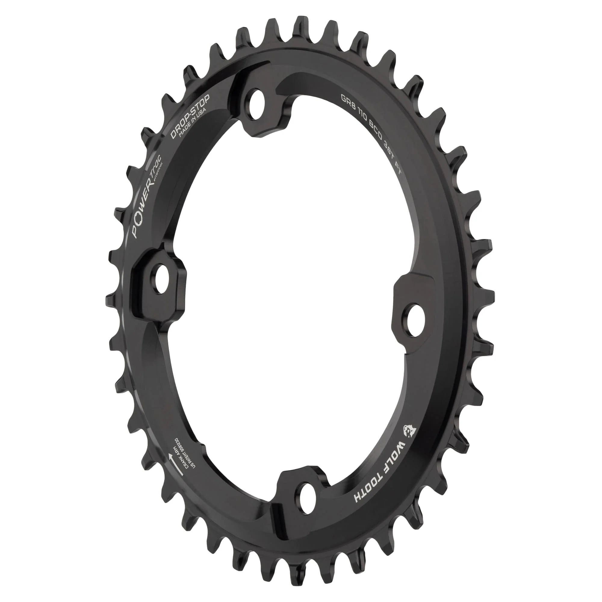 Oval 110 BCD Asymmetric 4-Bolt Chainrings for Shimano GRX Cranks - Image 2
